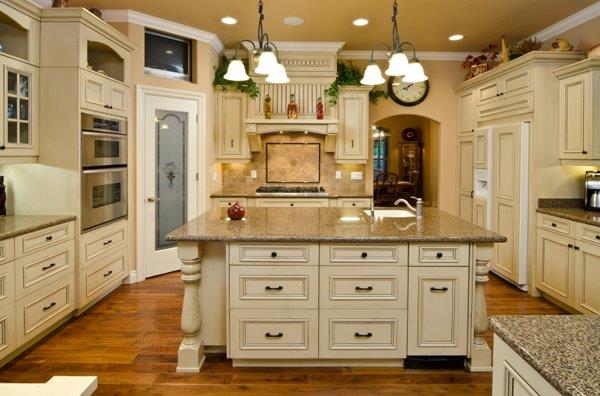 custom glazed kitchen cabinets
