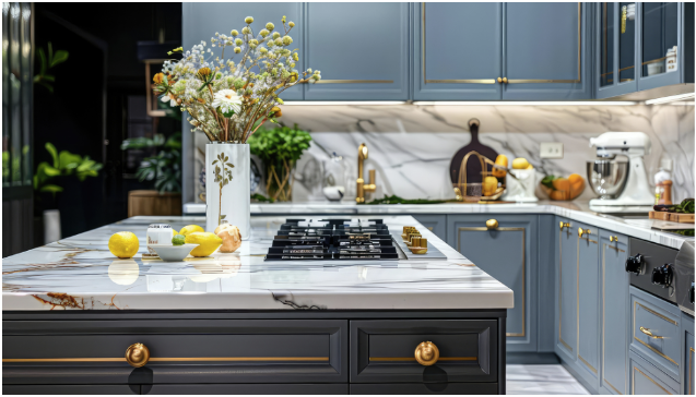 Trending in 2024: Green Stained Wood Cabinets, Induction Cooktops, and Pull-Out Appliances, Plus Quartz Countertops, Gold Finishes, and Beverage Stations