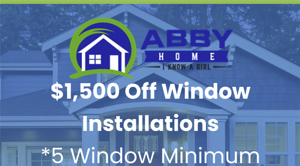 Spring window replacement promotion featuring $1,500 savings with five-window minimum.