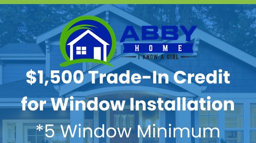 Spring window replacement promotion featuring $1,500 savings with five-window minimum.
