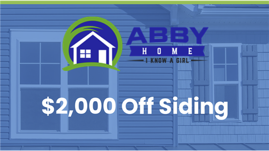 Spring siding promotion graphic highlighting seasonal savings on siding installation.