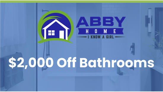 Spring bath remodeling promotion showing seasonal discount on bath renovation projects.