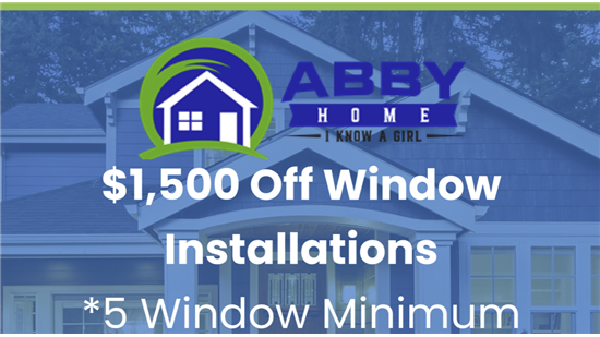 Spring window replacement promotion featuring $1,500 savings with five-window minimum.