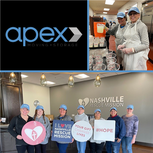 The Apex Moving Team Recently Volunteered At The Nashville Rescue Mission