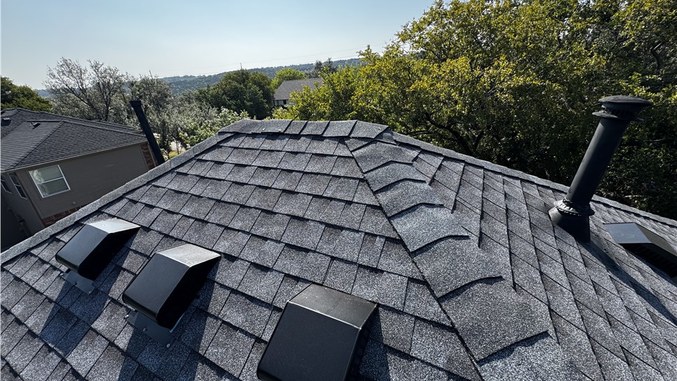 Roof vents installed on new asphalt shingle roof in Austin TX