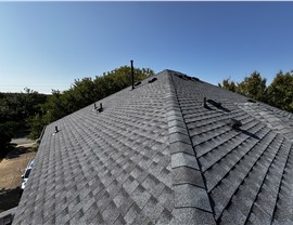 Completed architectural asphalt shingle roof in Austin TX