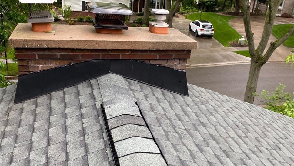 chimney flashing upgrade roof replacement Grand Rapids MI