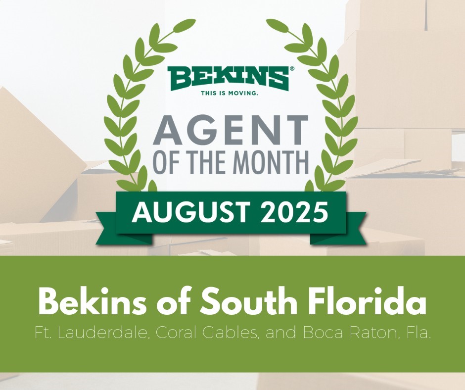Bekins of South Florida Named Agent of the Month for August 2025