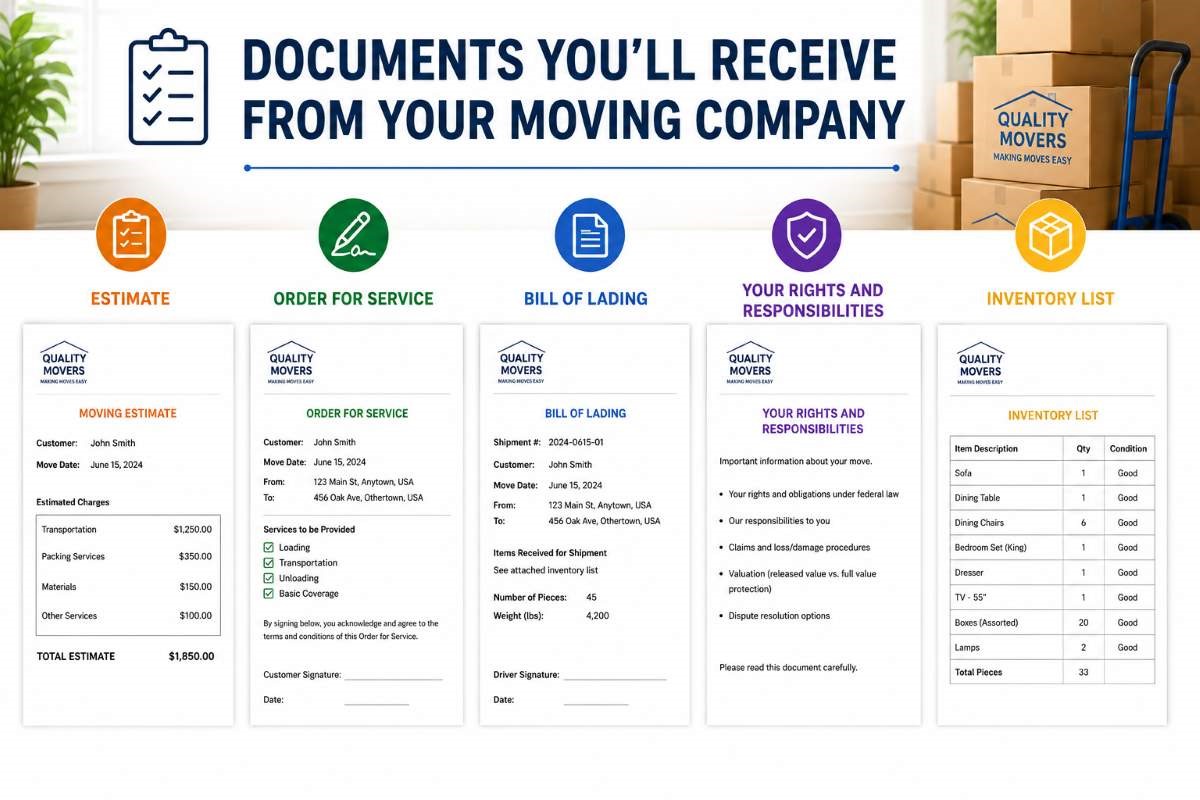 Documents You Can Expect to Receive from Your Moving Company
