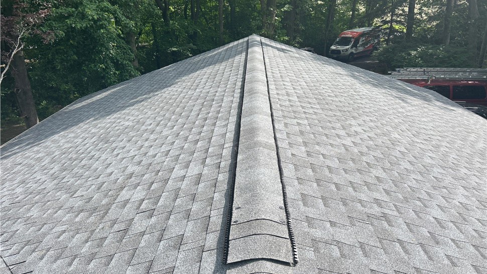 Close-up view of GAF Timberline HDZ shingles installed by Boss Roofing.