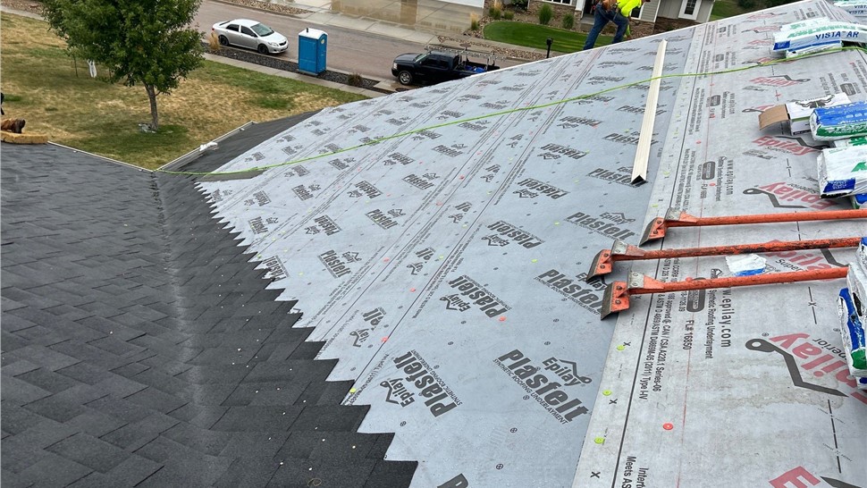 Completed exterior renovation in Rapid City, SD with Malarkey Highlander roof and James Hardie Aged Pewter siding.