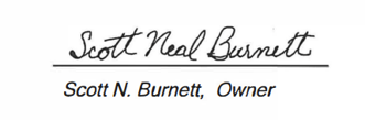 Scott Neal Burnett signature