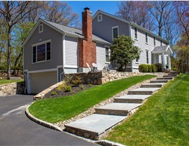 Doors, Gutters, Portico, Roofing, Siding, Windows Project in New Canaan, CT by Burr Roofing, Siding & Windows