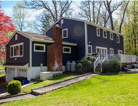 Gutters, Portico, Siding, Windows Project in Stamford, CT by Burr Roofing, Siding & Windows