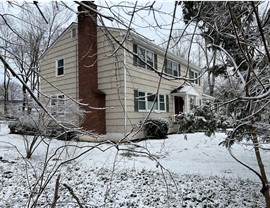 Gutters, Portico, Siding, Windows Project in Stamford, CT by Burr Roofing, Siding & Windows