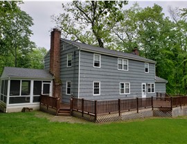 Portico, Siding Project in Stamford, CT by Burr Roofing, Siding & Windows