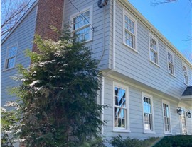 Portico, Siding, Windows Project in New Canaan, CT by Burr Roofing, Siding & Windows