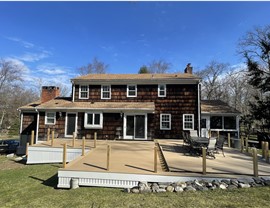 Gutters, Portico, Siding, Windows Project in Stamford, CT by Burr Roofing, Siding & Windows