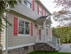 Portico, Siding, Windows Project in Stamford, CT by Burr Roofing, Siding & Windows