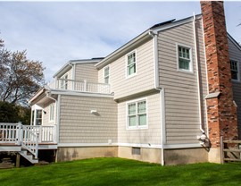 Portico, Siding, Windows Project in Stamford, CT by Burr Roofing, Siding & Windows