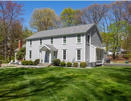 Doors, Gutters, Portico, Roofing, Siding, Windows Project in New Canaan, CT by Burr Roofing, Siding & Windows