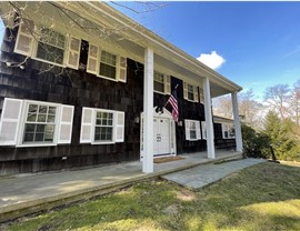 Gutters, Portico, Siding, Windows Project in Stamford, CT by Burr Roofing, Siding & Windows