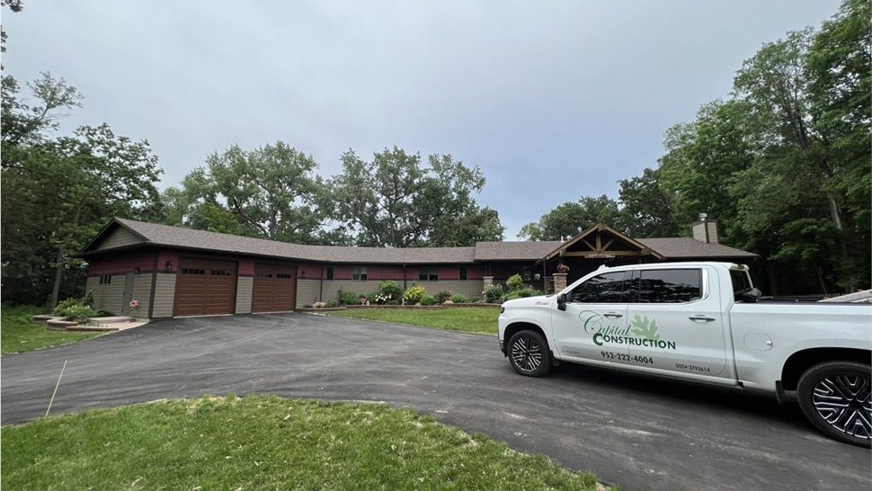 Gutters, Roof Repair, Roof Replacement, Storm Restoration Project in Cannon Falls Township, MN by Capital Construction LLC