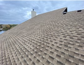 picture of finished roof overlooking the lake