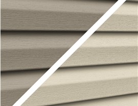 Exterior Portfolio Vinyl Siding in colors Clay and Country Beige