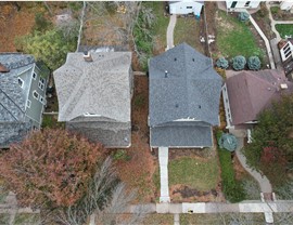 drone image of two owens corning roofs