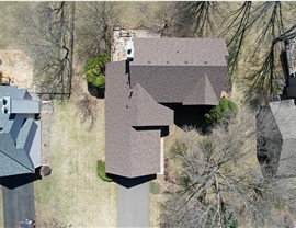 photo from drone, directly above the roof