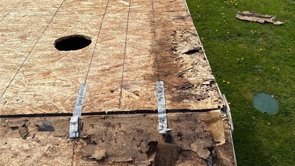 Damaged roof decking uncovered during roof replacement in Concrete WA