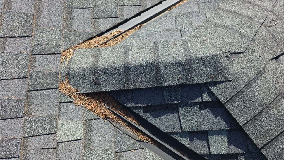 Roof valley before roof replacement on Penn Cove Road Oak Harbor WA
