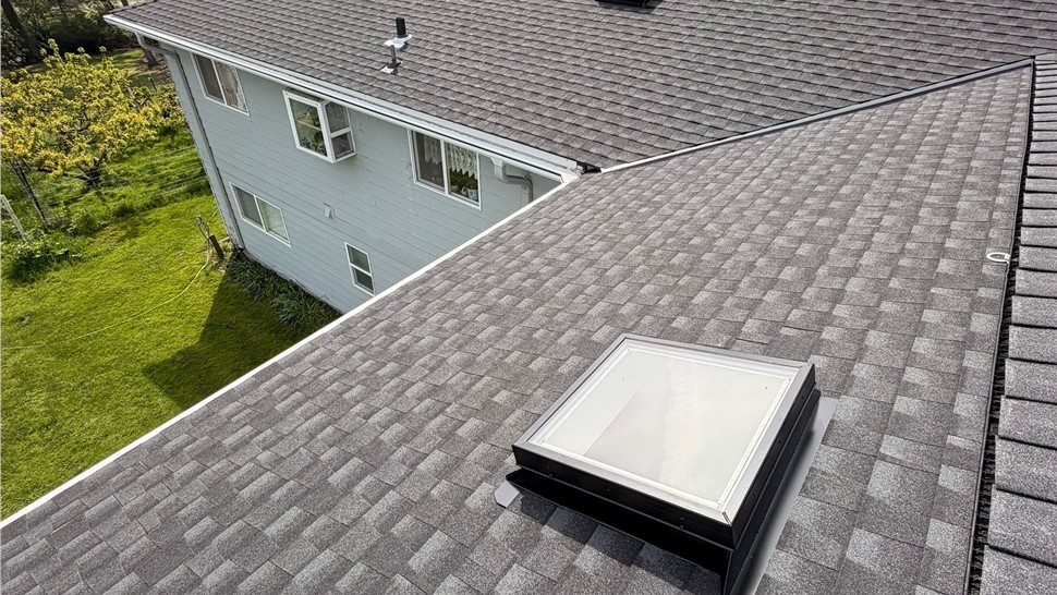 New roof installation with skylight flashing in Oak Harbor WA