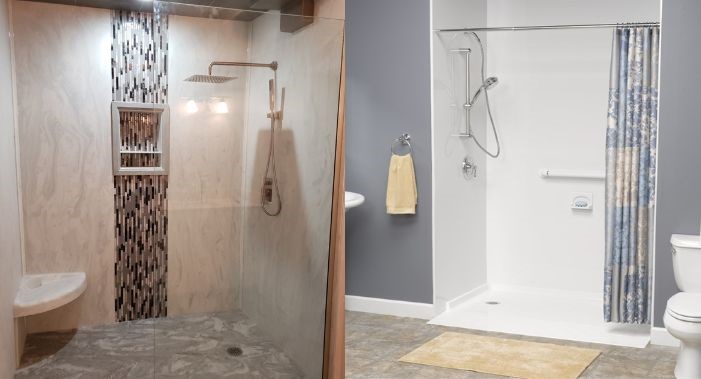 What is the Difference Between Acrylic, Stone, and Tile Showers?