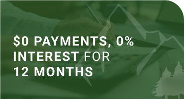 $0 payments, 0% interest for 12 months