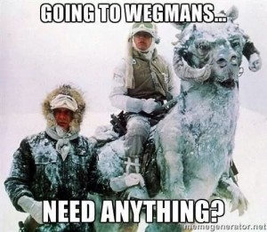 Going to Wegmans, need anything?