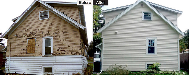 Before and After Comfort Siding