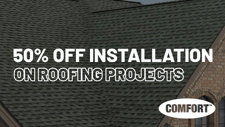 Save 50% Off Installation on Roofing Projects