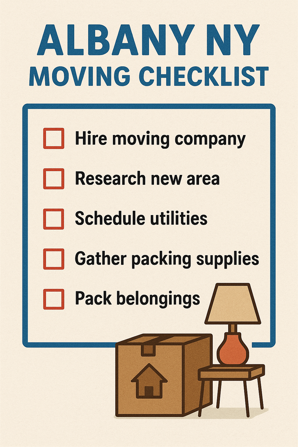 Here Is Your Check List For Your Upcoming Local Albany NY Move!
