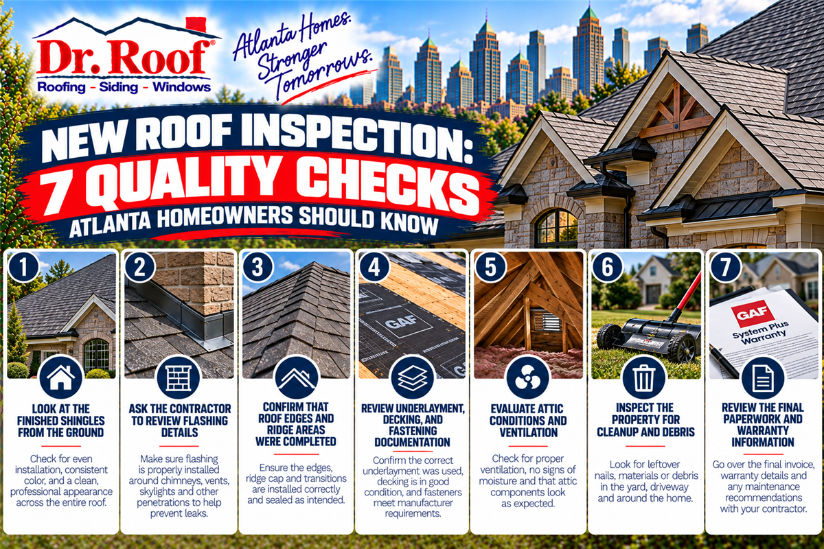 New Roof Inspection: 7 Quality Checks Atlanta Homeowners Should Know