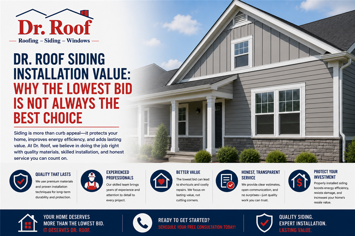 Dr. Roof Siding Installation Value: Why the Lowest Bid Is Not Always the Best Choice