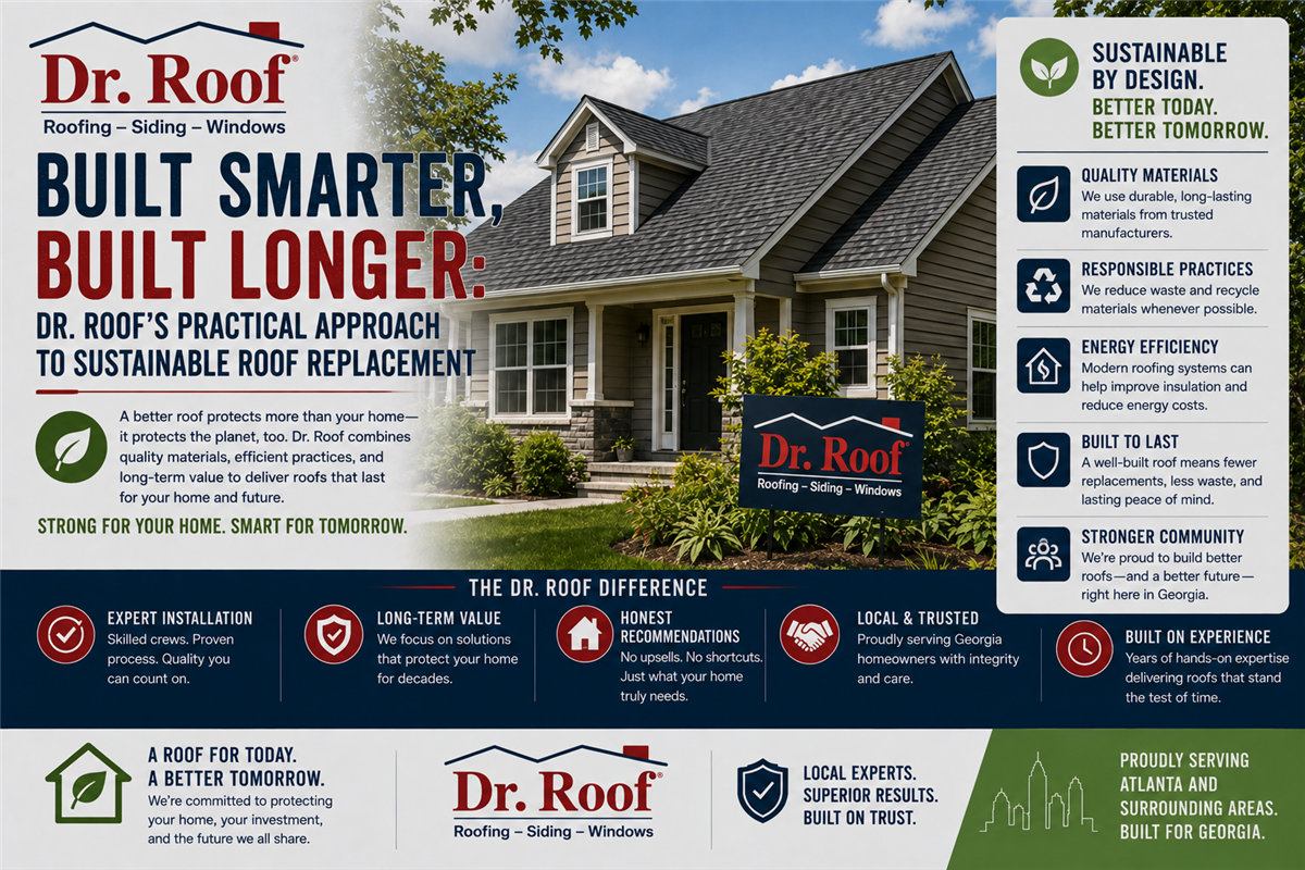 Built Smarter, Built Longer: Dr. Roof’s Practical Approach to Sustainable Roof Replacement