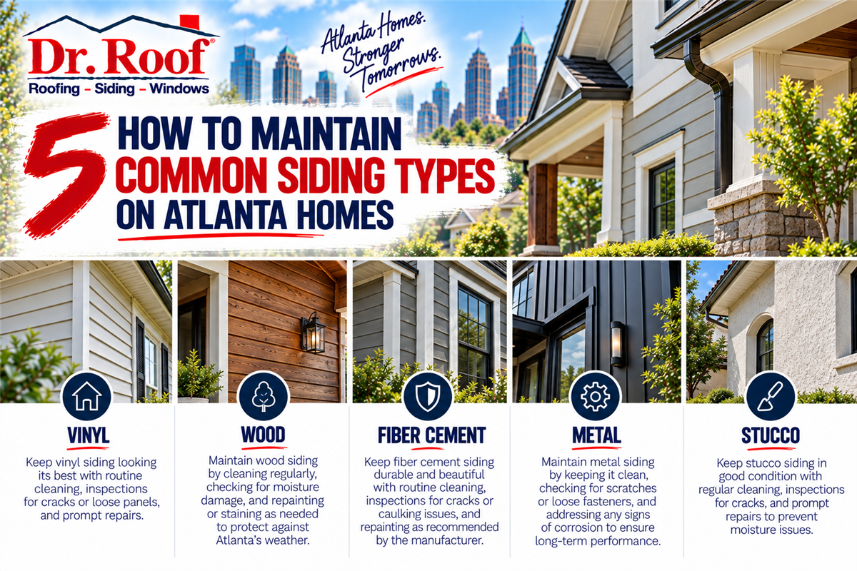 How to Maintain 5 Common Siding Types on Atlanta Homes