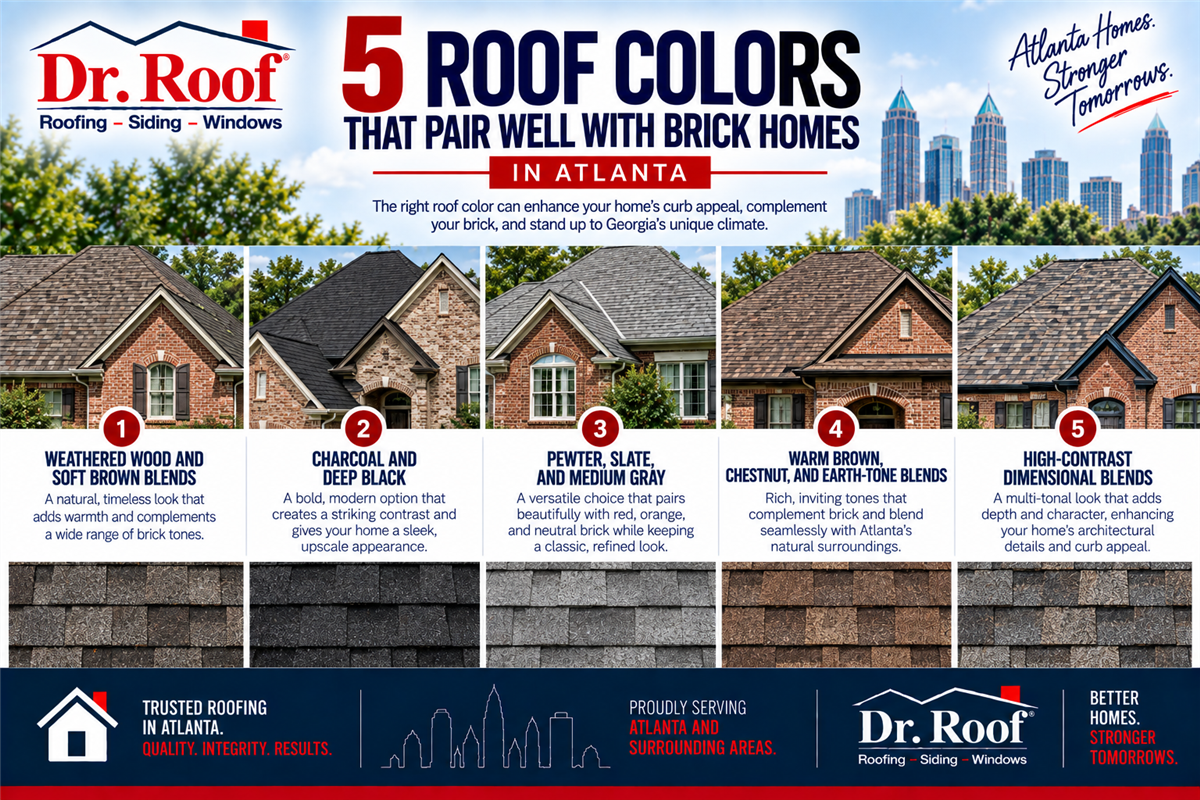 5 Roof Colors That Pair Well With Brick Homes in Atlanta