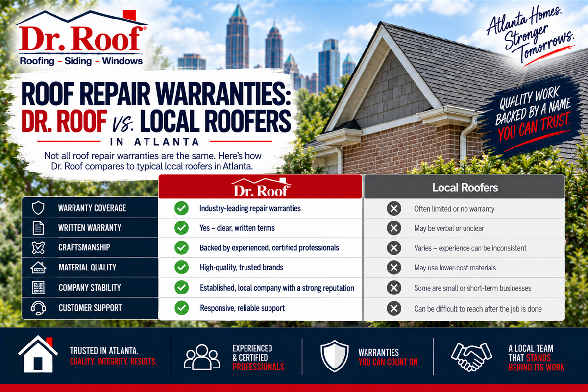 Roof Repair Warranties: Dr. Roof vs. Local Roofers in Atlanta