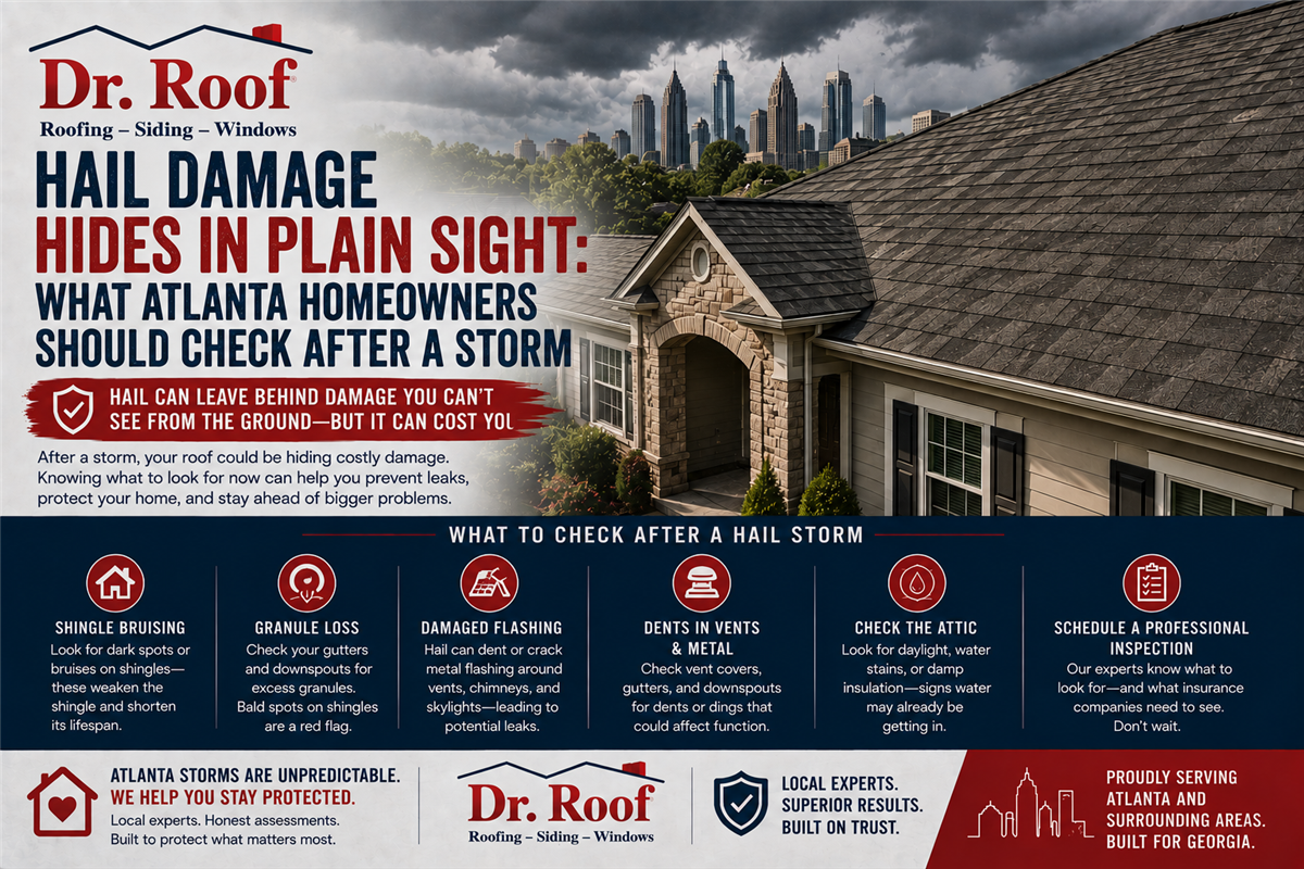 Hail Damage Hides in Plain Sight: What Atlanta Homeowners Should Check After a Storm