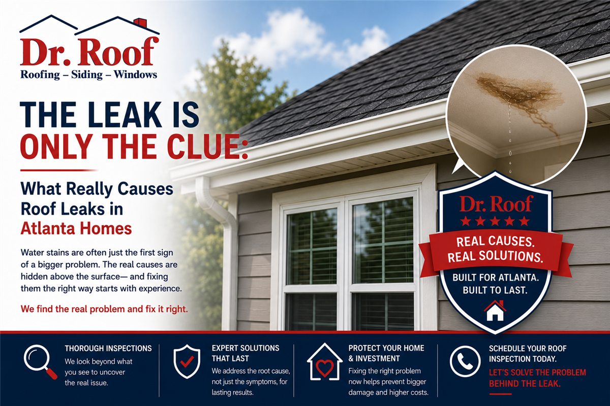 The Leak Is Only the Clue: What Really Causes Roof Leaks in Atlanta Homes