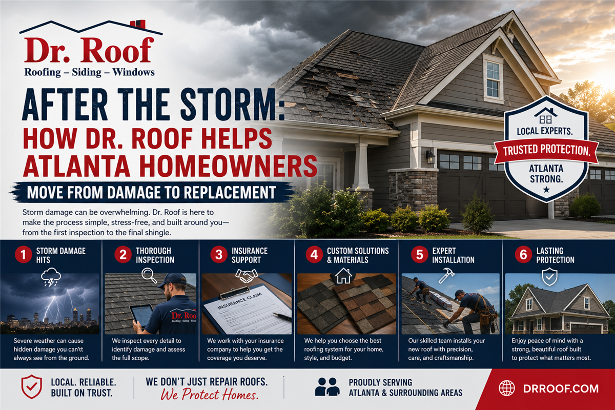 After the Storm: How Dr. Roof Helps Atlanta Homeowners Move From Damage to Replacement
