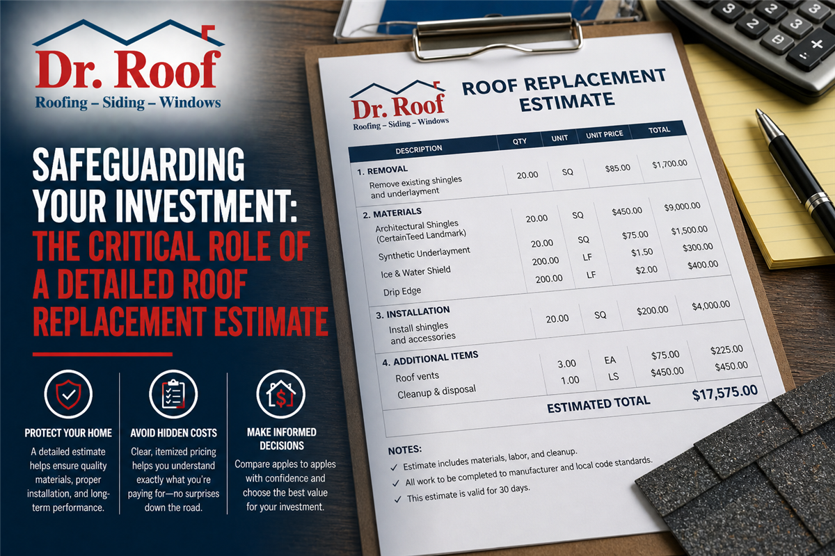 Safeguarding Your Investment: The Critical Role of a Detailed Roof Replacement Estimate